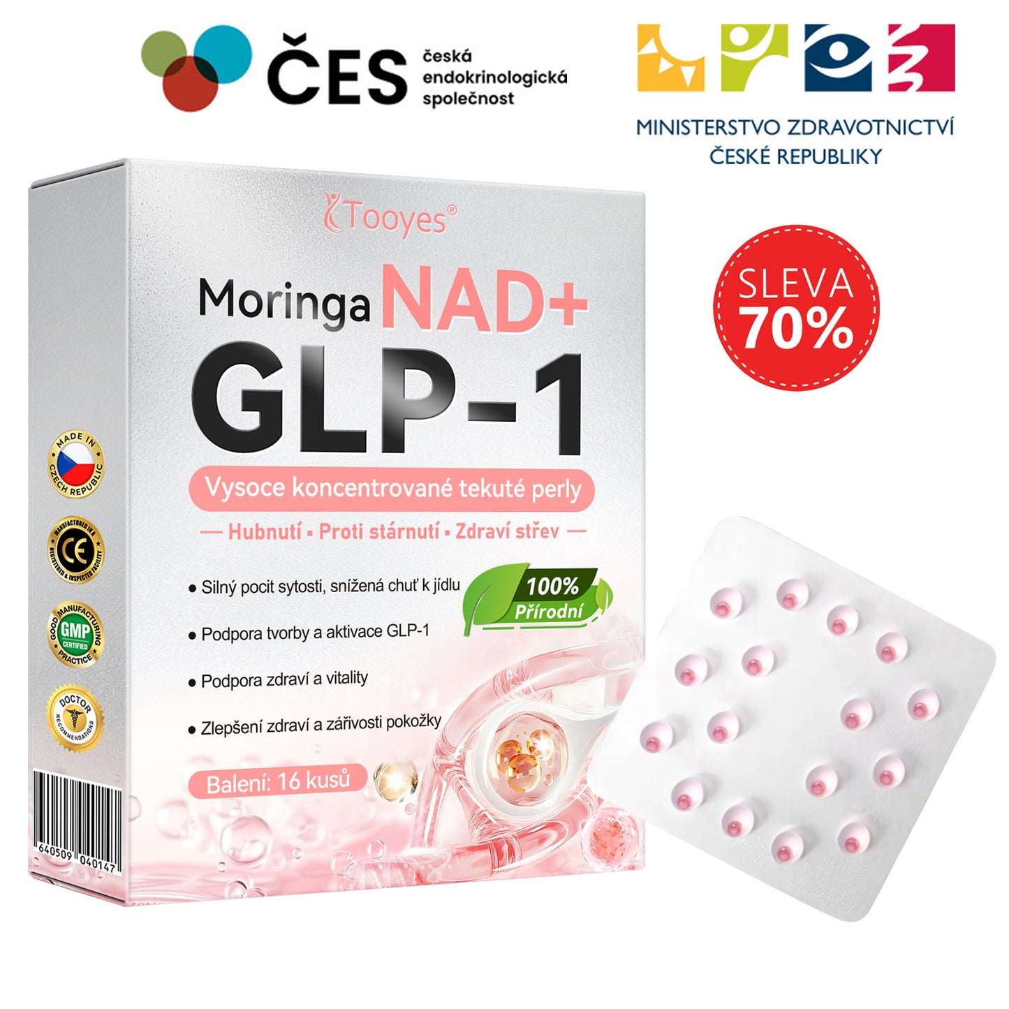 💟 Tooyes® GLP-1 Vysoce koncentrované tekuté perly – s obsahem NAD+, Moringa, HCA (Hubnutí, Anti-aging, Podpora střev a imunitního systému, Rovnováha hladiny cukru v krvi, Zdraví srdce a mozku) ⚡