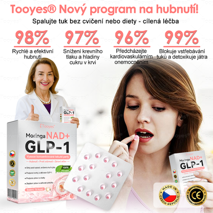 🎁 Tooyes® GLP-1 Vysoce koncentrované tekuté perly – s obsahem NAD+, Moringa, HCA (Hubnutí, Anti-aging, Podpora střev a imunitního systému, Rovnováha hladiny cukru v krvi, Zdraví srdce a mozku) 🎁