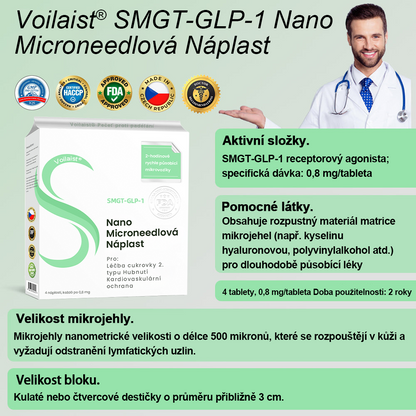 🔥🔥  [Výsledky již po 7 dnech] 🌲Voilaist® nano náplast s mikrojehlami SMGT-GLP-1 (Bez bolesti, dlouhodobý účinek, pomáhá při cukrovce, obezitě a kardiovaskulárních onemocněních)