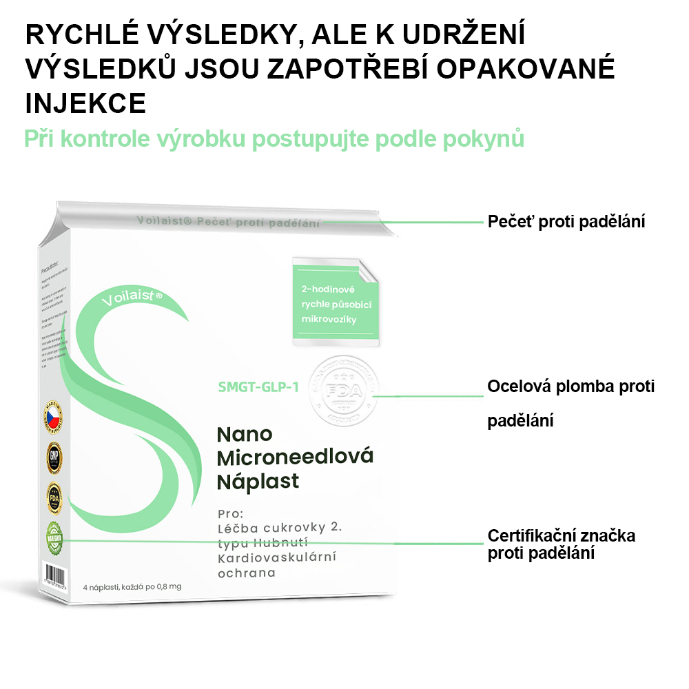🔥🔥  [Výsledky již po 7 dnech] 🌲Voilaist® nano náplast s mikrojehlami SMGT-GLP-1 (Bez bolesti, dlouhodobý účinek, pomáhá při cukrovce, obezitě a kardiovaskulárních onemocněních)