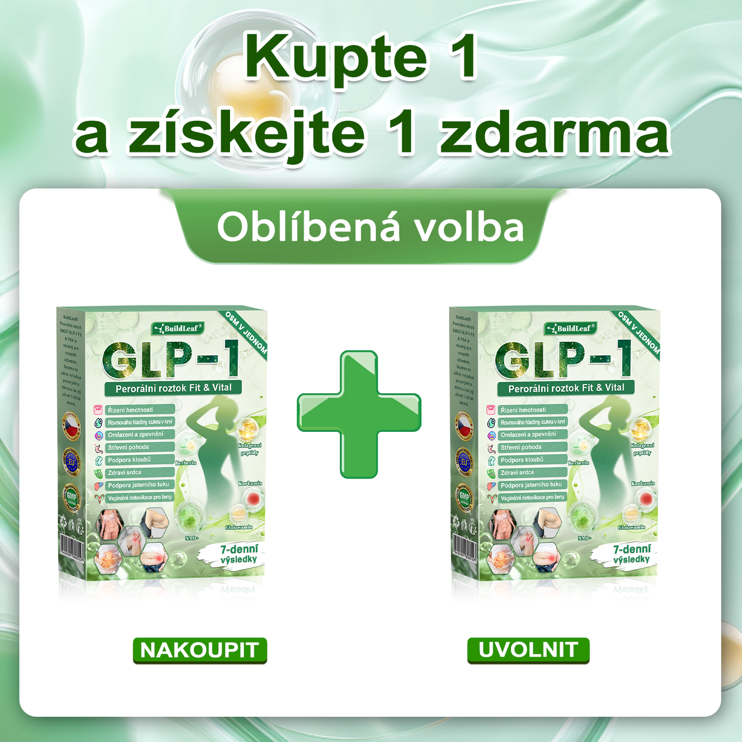 💟Oficiální obchod ČR | BuildLeaf® GLP-1 8-v-1 Fit & Vital Řešení (Jednou denně, viditelné změny za 7 dní) ✅ Obezita, kardiovaskulární zdraví, cukrovka, spánková apnoe, zdraví střev, problémy se klouby a další.