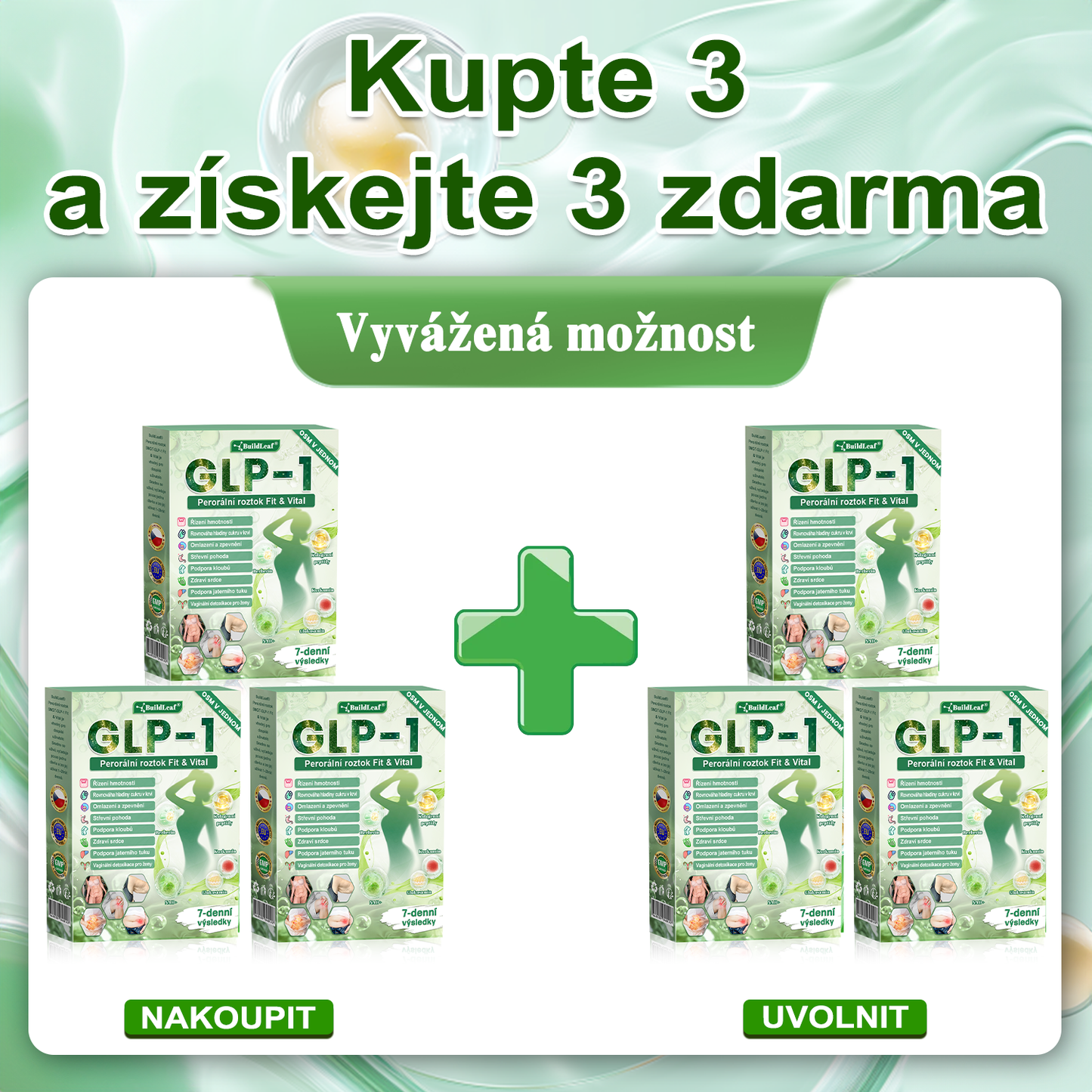 🏆✅ Oficiální obchod ČR | BuildLeaf® GLP-1 8-v-1 Fit & Vital Řešení (Jednou denně, viditelné změny za 7 dní) ✅ Obezita, kardiovaskulární zdraví, cukrovka, spánková apnoe, zdraví střev, problémy se klouby a další.（副本）
